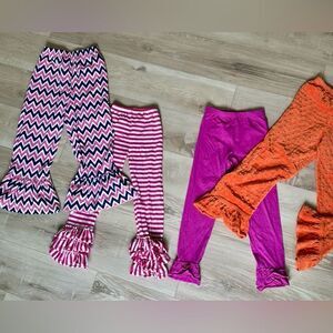 Kelly’s Kids Flared Leggings Girls Size Medium 7/8 Set of 4